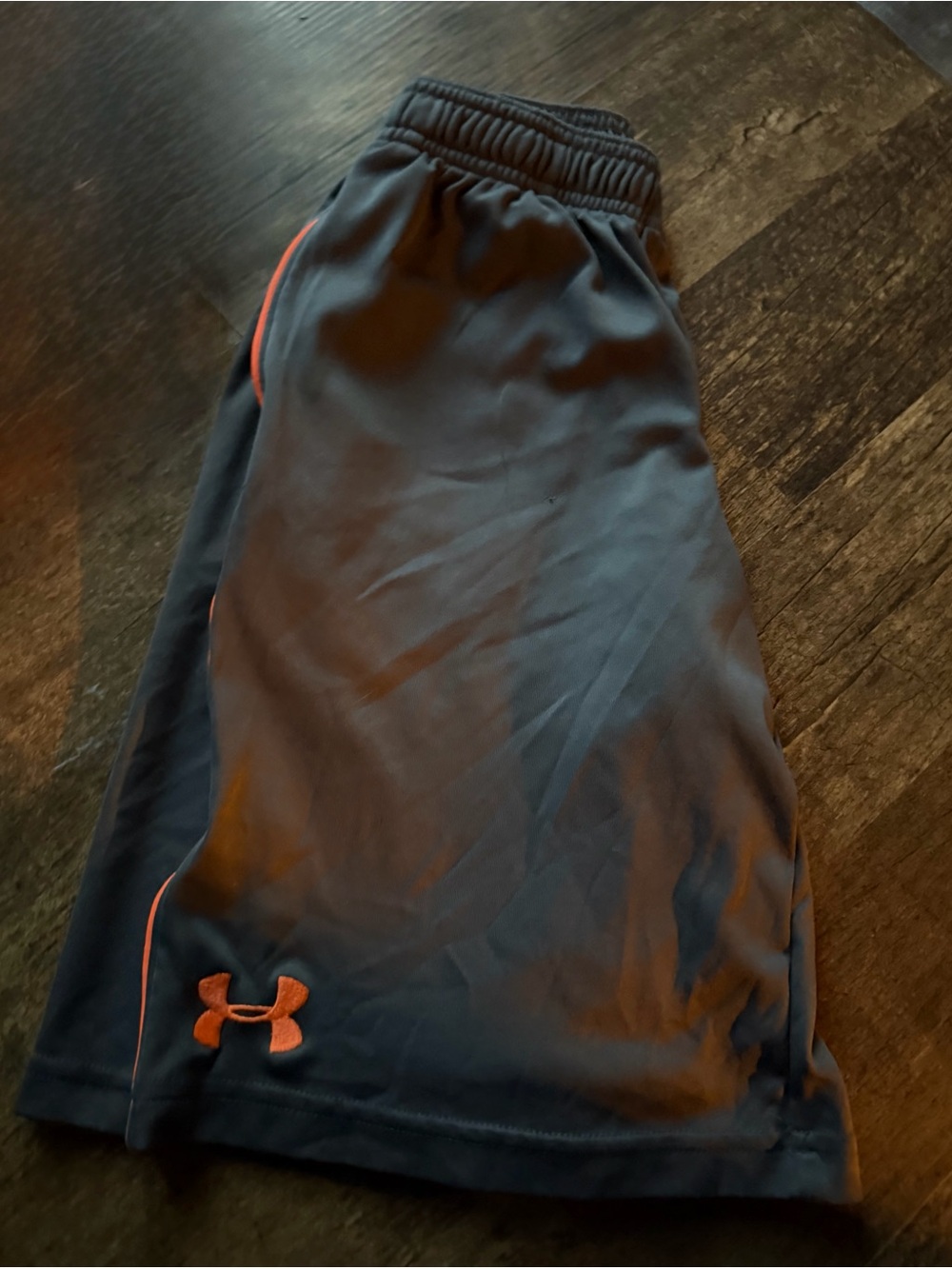 Under Armour Navy Shorts with Orange Logo Trim
